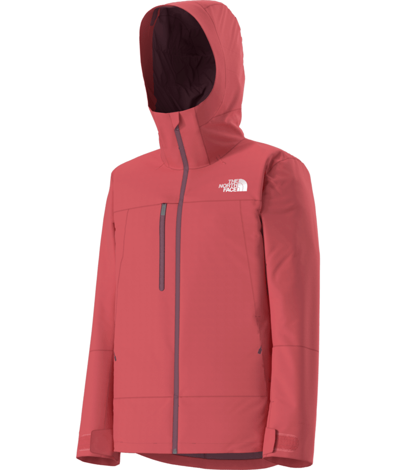 The North Face Men's Descendit Jacket — DryVent Ski Shell, Helmet-Compatible Hood (Rose Tan / TNF Black)