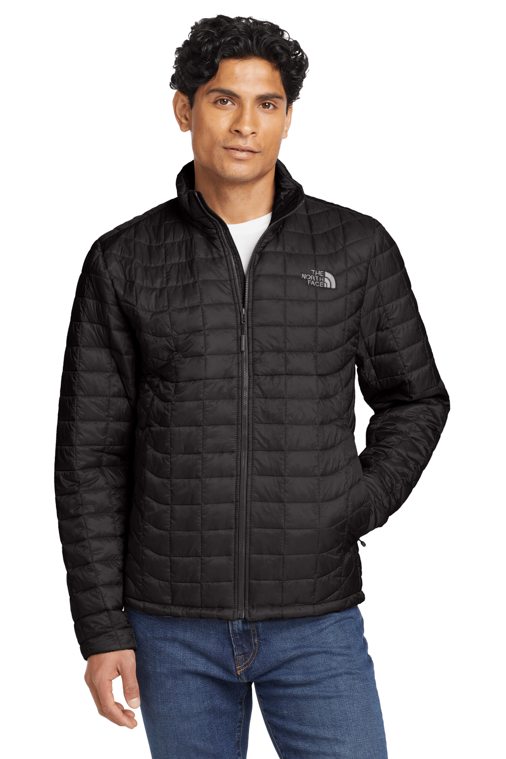 The North Face Men's ThermoBall™ Trekker Jacket — Lightweight Insulated, Square Quilt, Slim Fit (TNF Black)