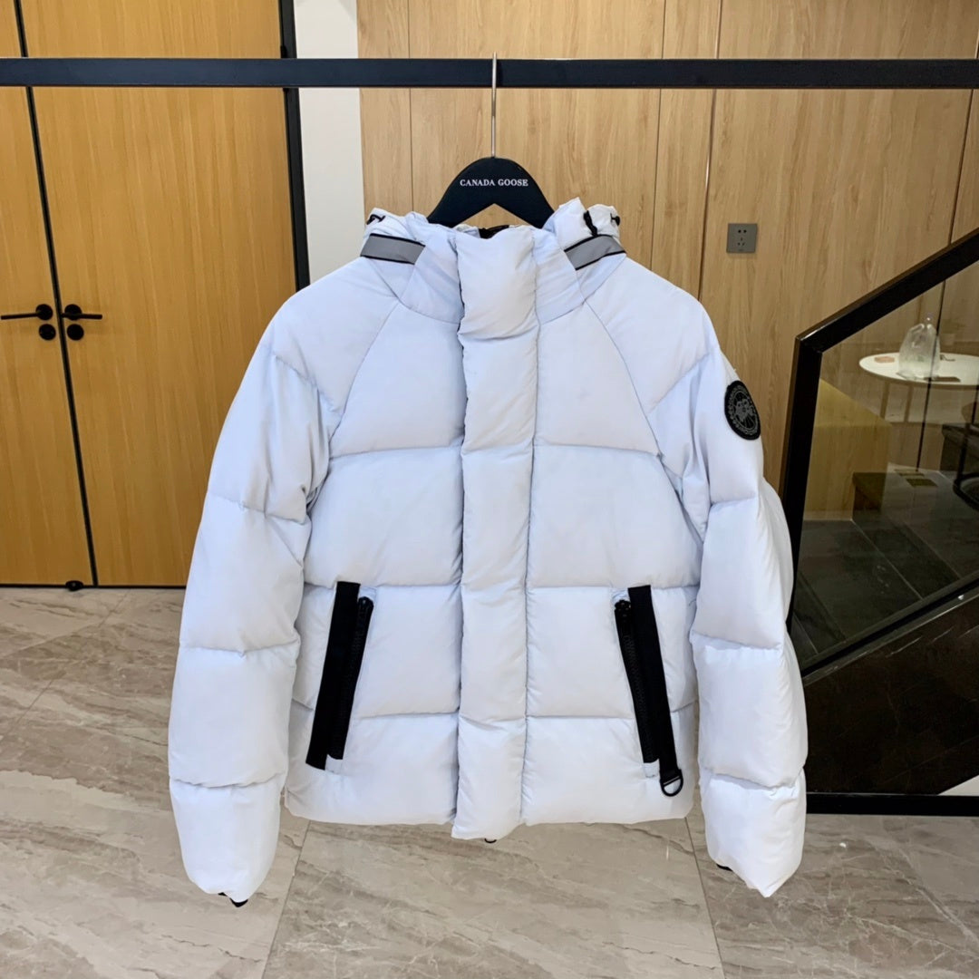 Canada Goose Oversized Hooded Down Jacket — White