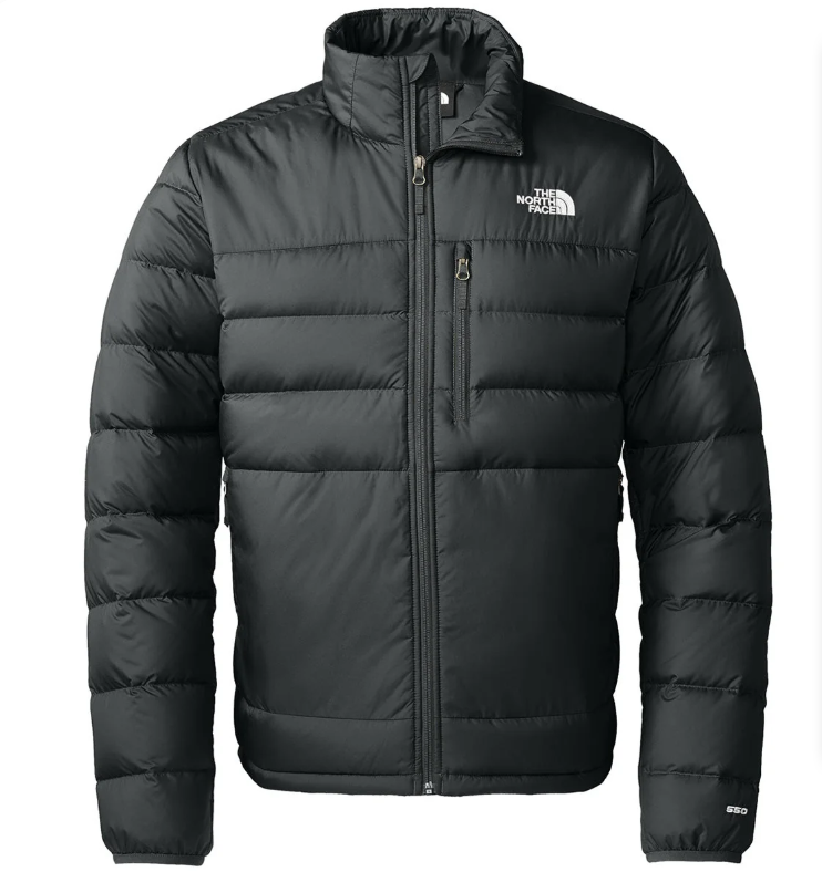 The North Face Men's Aconcagua 3 Jacket — 650-Fill Down Insulated, Wide-Channel Quilt, Full-Zip (TNF Black)