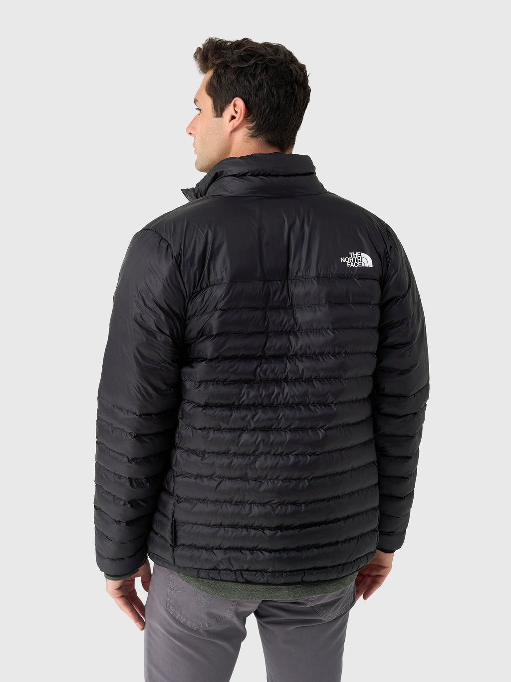 The North Face Men's Terra Peak Jacket — Ultralight Down Insulated, Fine-Channel Quilt, Slim Fit (TNF Black / Medium Grey)