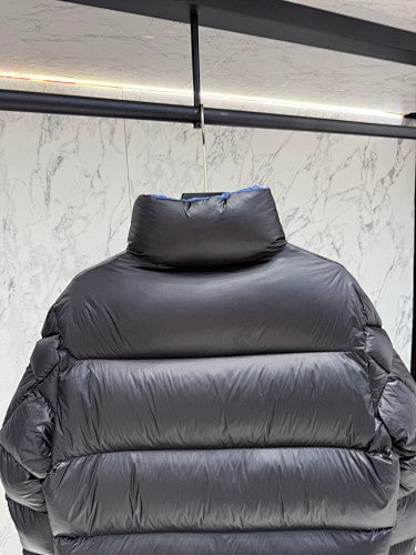Moncler F055 Stand Collar Down Jacket – Unisex Glossy Black Puffer