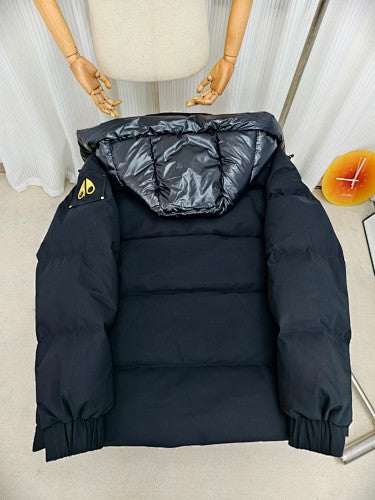 Moose Knuckles Fur-Trim Bomber Down Jacket – Black Gold