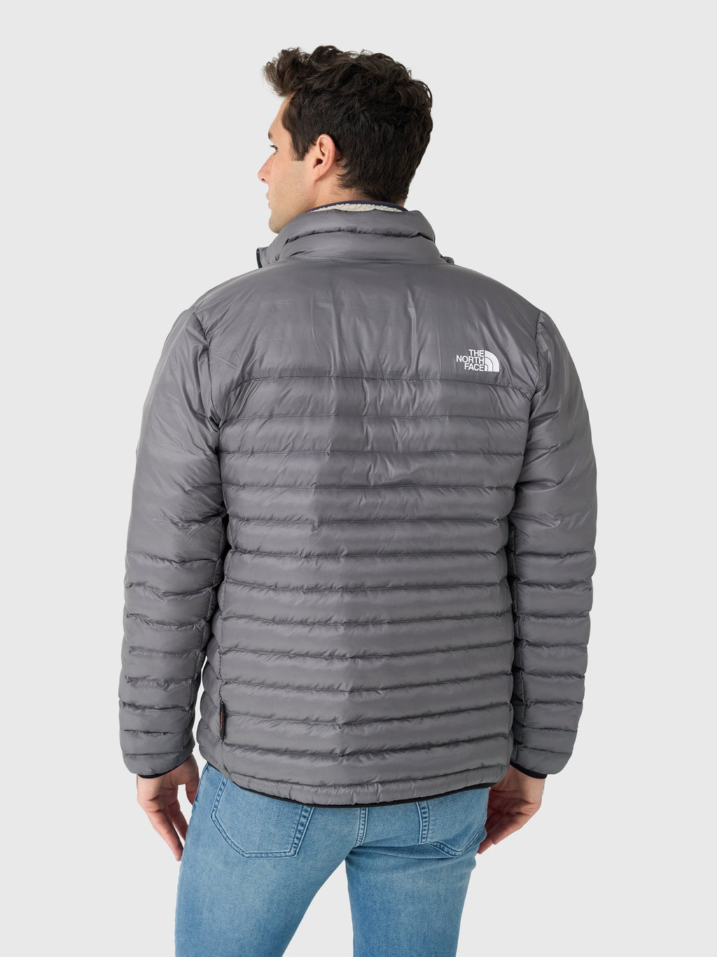 The North Face Men's Terra Peak Jacket — Ultralight Down Insulated, Fine-Channel Quilt, Slim Fit (TNF Black / Medium Grey)