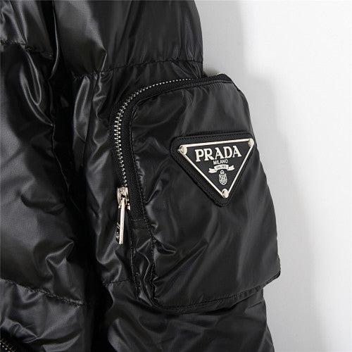 Prada Re-Nylon Down Jacket with Large Pockets