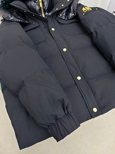 Moose Knuckles Fur-Trim Bomber Down Jacket – Black Gold