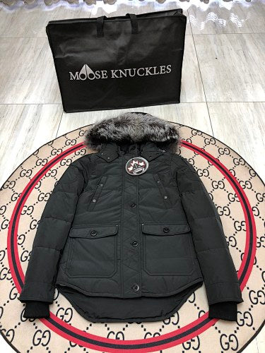 Moose Knuckles Women's Fur-Trim Bomber Down Jacket