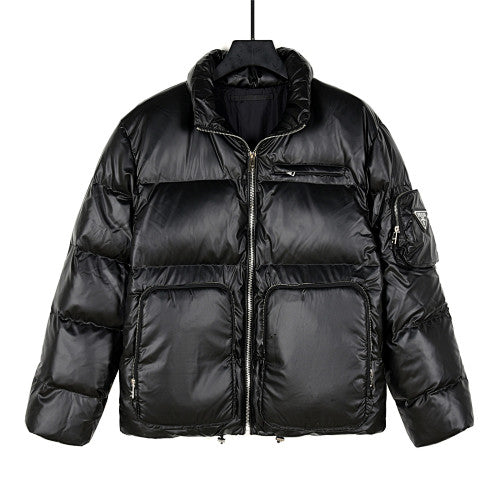 Prada Re-Nylon Down Jacket with Large Pockets