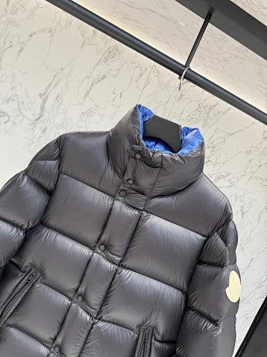 Moncler F055 Stand Collar Down Jacket – Unisex Glossy Black Puffer