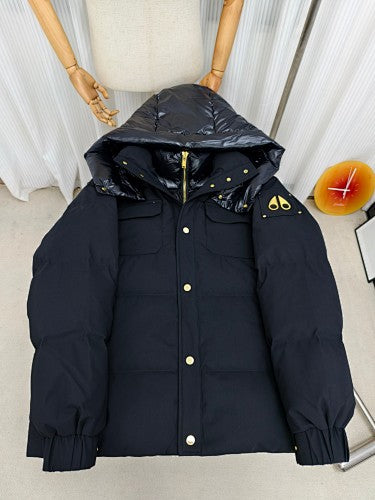 Moose Knuckles Fur-Trim Bomber Down Jacket – Black Gold