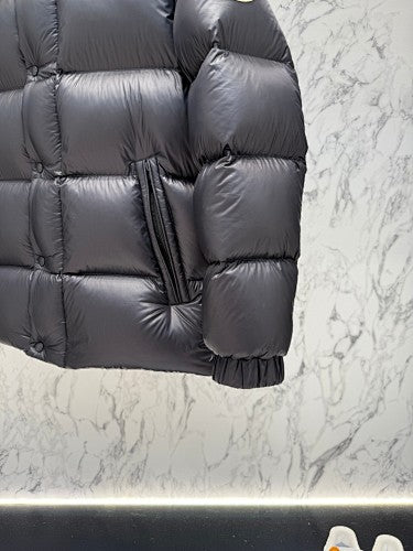 Moncler F055 Stand Collar Down Jacket – Unisex Glossy Black Puffer