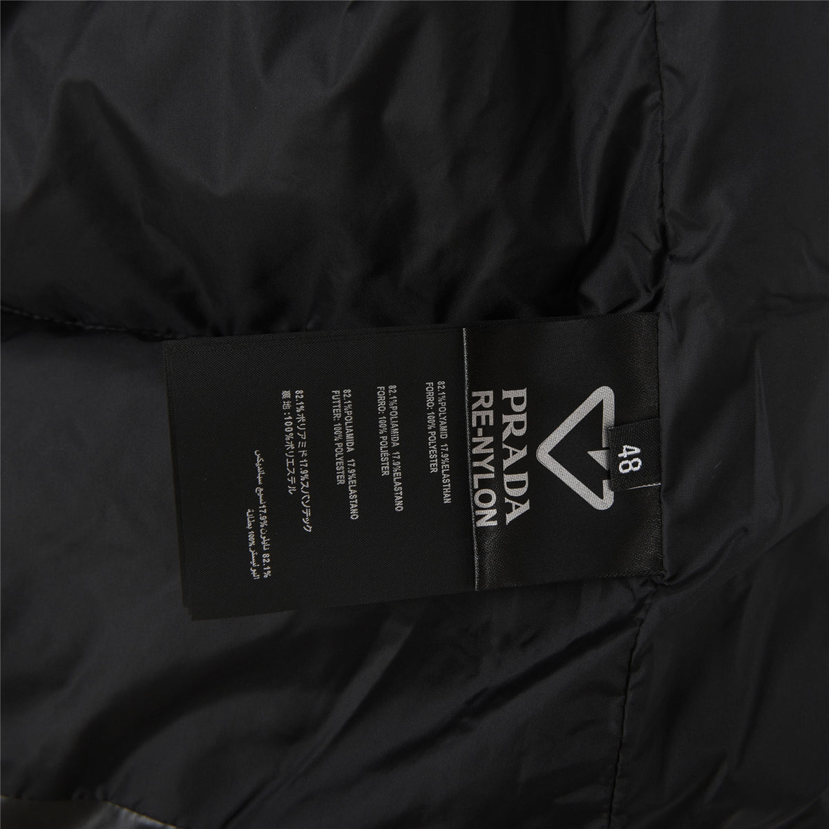 Prada Re-Nylon Down Jacket with Large Pockets