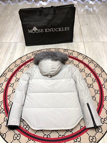 Moose Knuckles Women's Fur-Trim Bomber Down Jacket