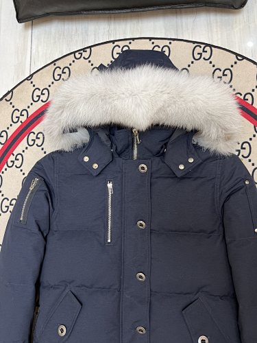 Moose Knuckles Women's Military Down Jacket with Fur Hood