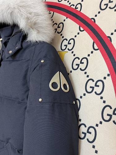 Moose Knuckles Women's Military Down Jacket with Fur Hood