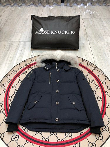 Moose Knuckles Women's Military Down Jacket with Fur Hood