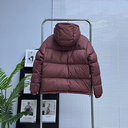 The North Face Hooded Down Puffer Jacket – Oversized Matte Shell in Black & Grey
