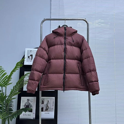 The North Face Hooded Down Puffer Jacket – Oversized Matte Shell in Black & Grey