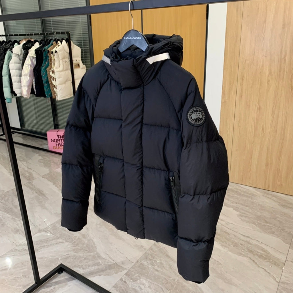 Canada Goose Oversized Hooded Down Jacket — White