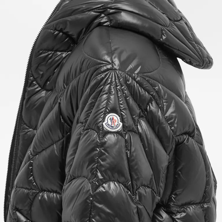 Moncler Spider Violier Down Jacket – Glossy Black Radial Quilt Puffer