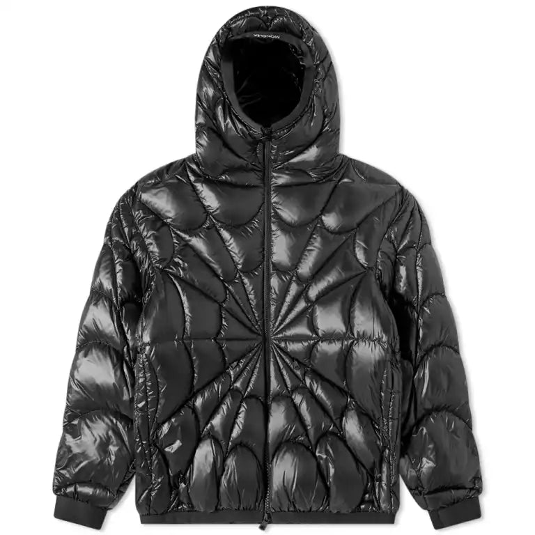 Moncler Spider Violier Down Jacket – Glossy Black Radial Quilt Puffer