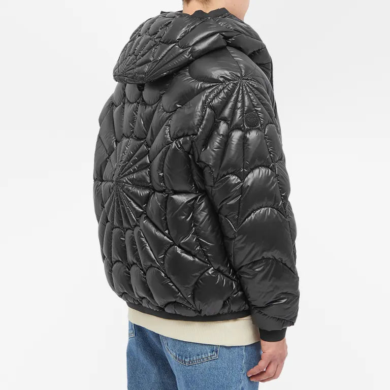 Moncler Spider Violier Down Jacket – Glossy Black Radial Quilt Puffer