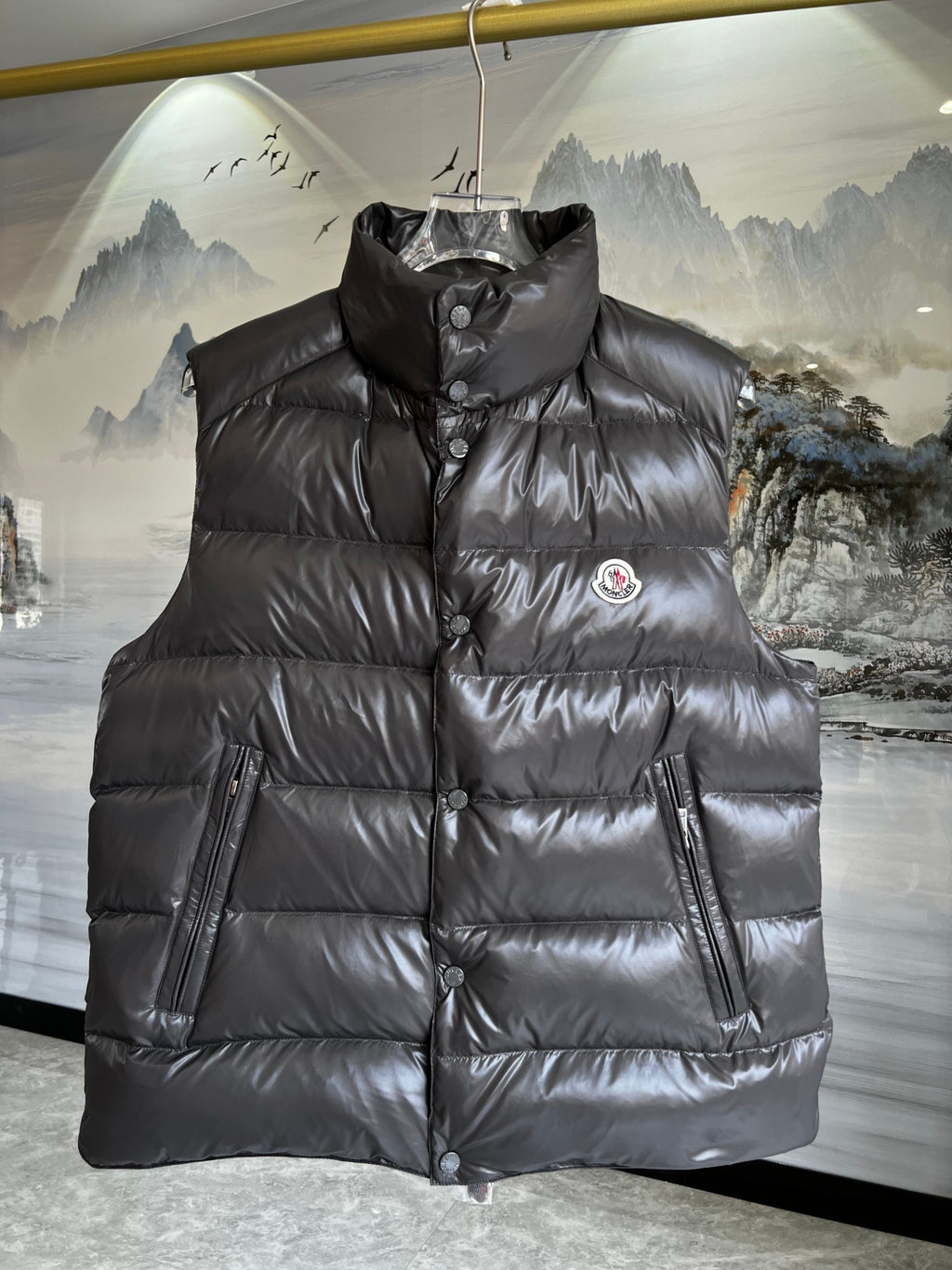 Moncler Snap-Button Stand Collar Down Vest