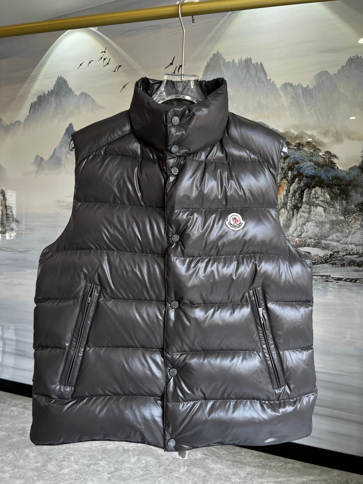 Moncler Snap-Button Stand Collar Down Vest