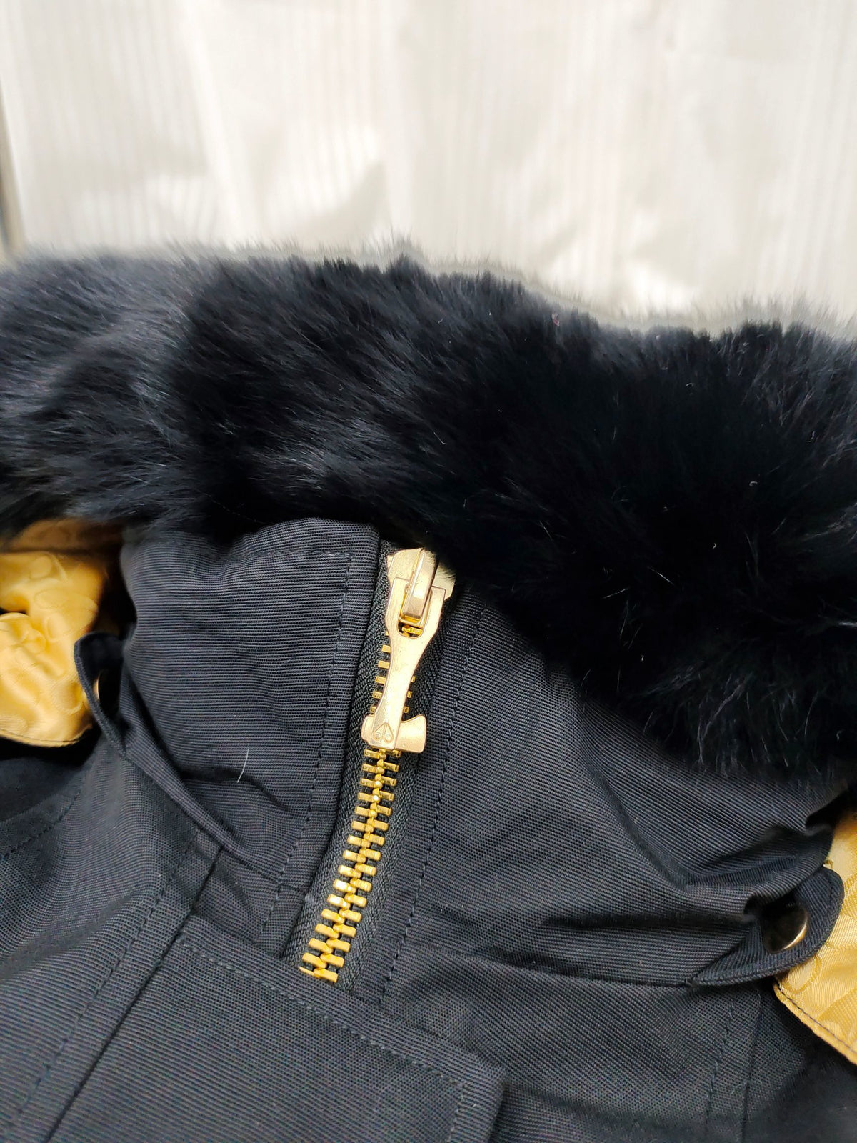 Moose Knuckles Long Parka with Black Fur Hood & Pom-Poms — Women's