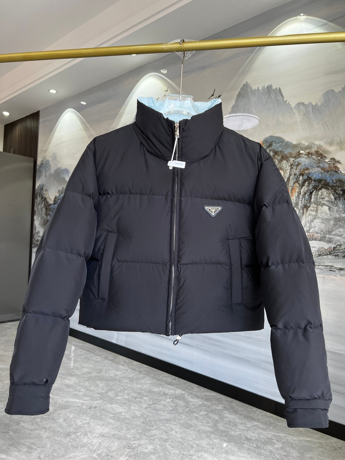 Prada Re-Nylon Cropped Down Jacket