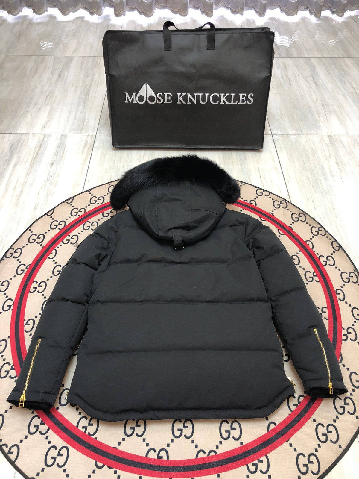 Moose Knuckles Down Jacket with Fur Hood — Men's