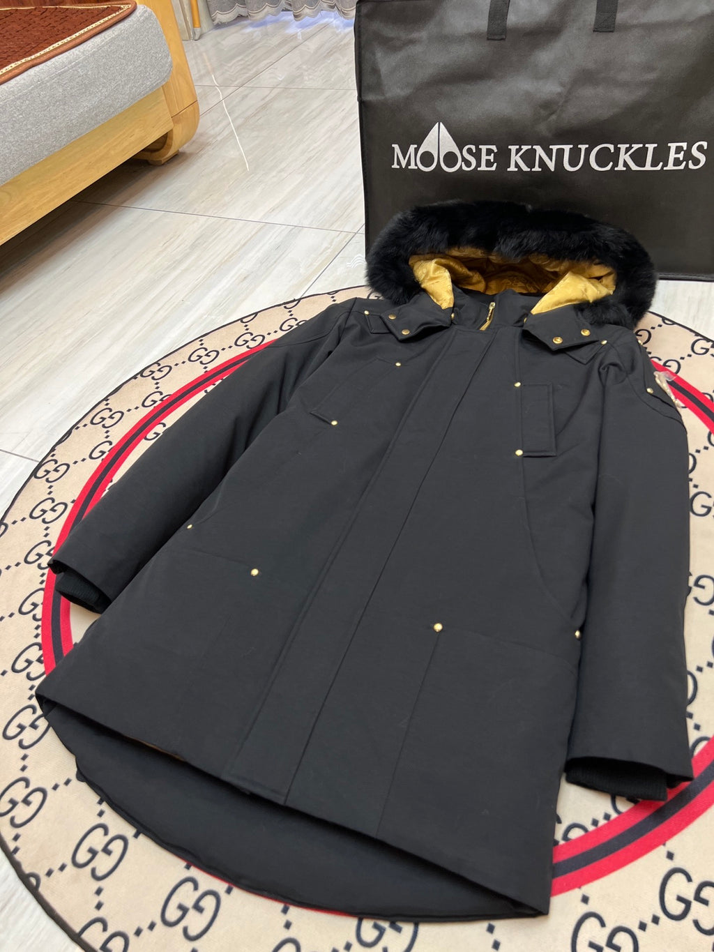 Moose Knuckles Long Parka with Fur Hood — Men's