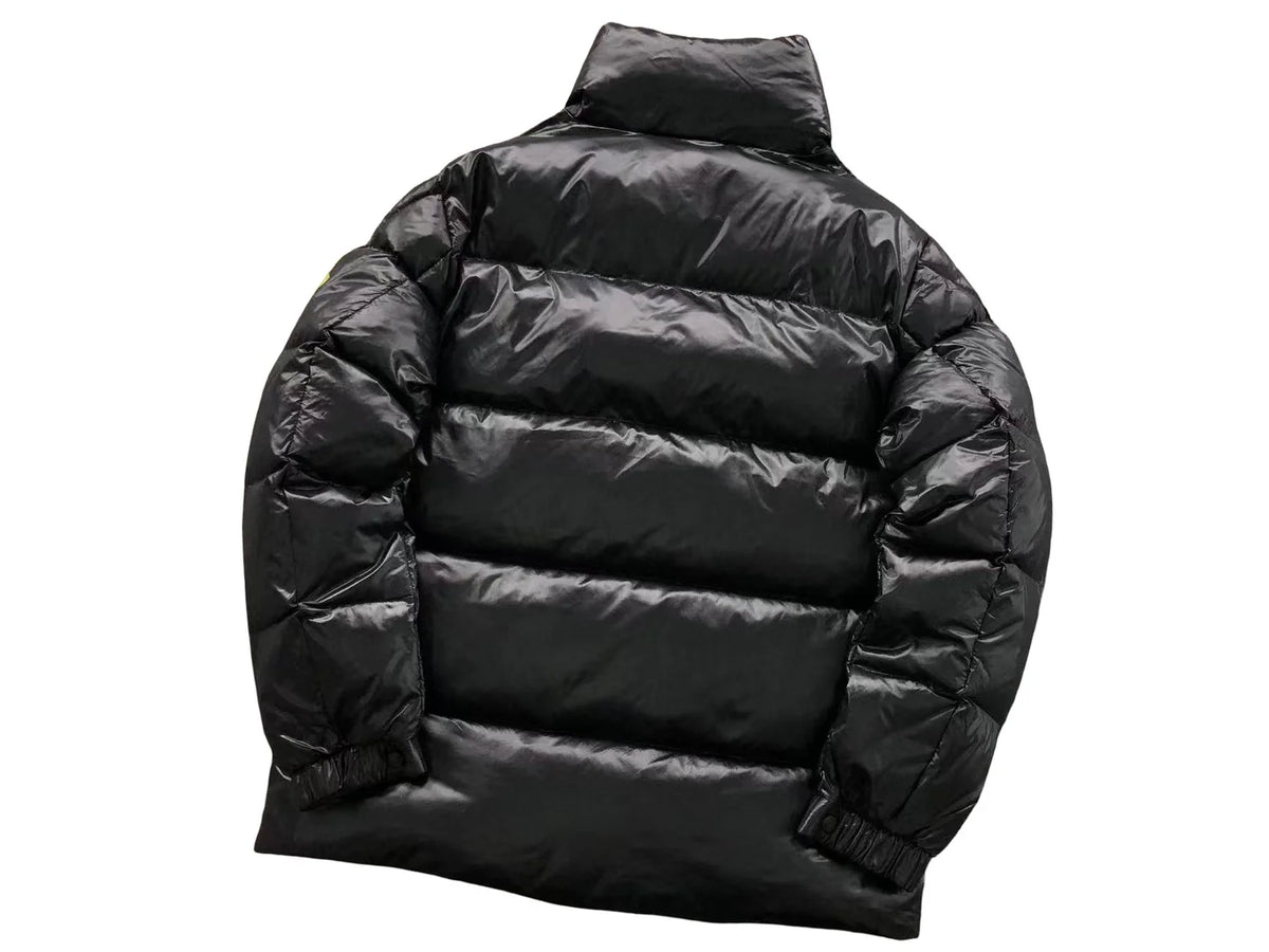 Moncler Sumido Down Jacket – Oversized Gold Badge Black Puffer