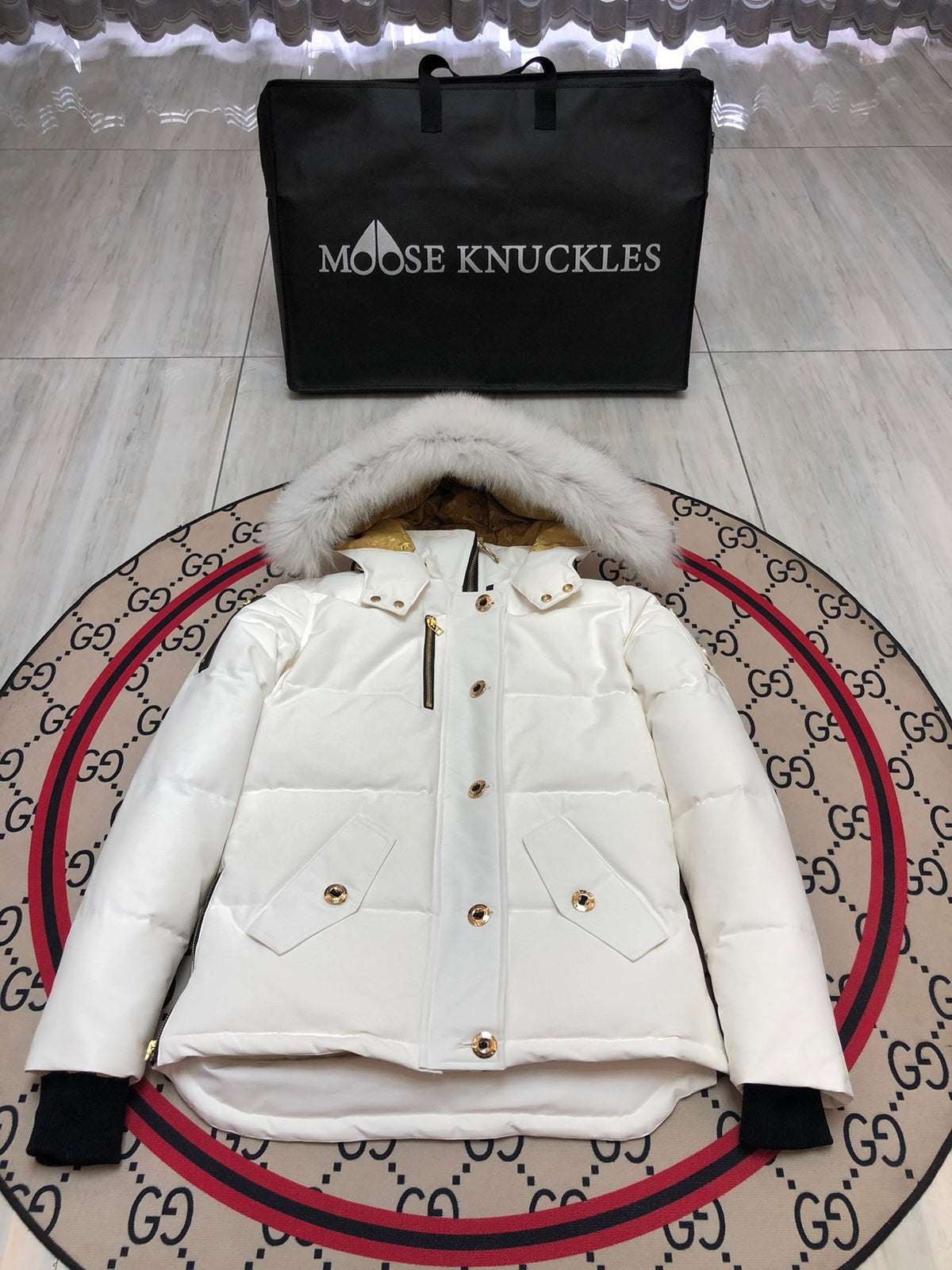 Moose Knuckles Down Jacket with Fur Hood — Women's