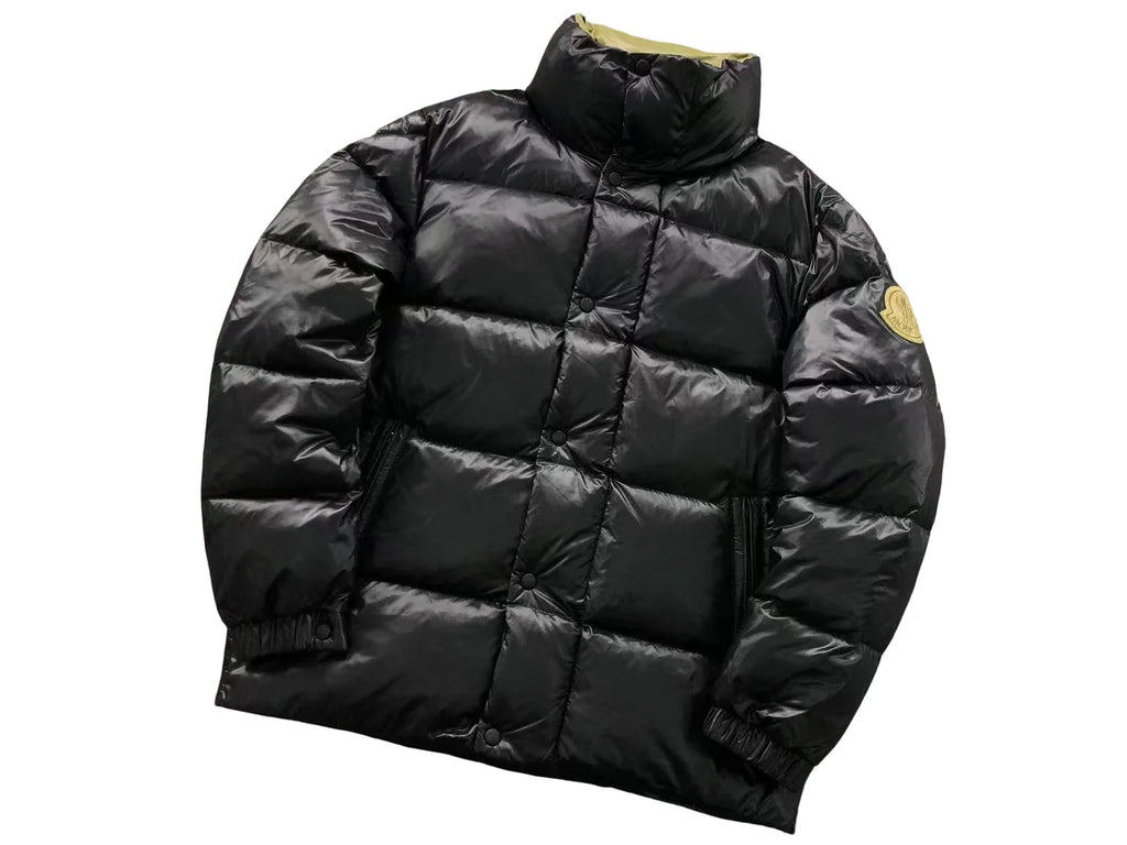 Moncler Sumido Down Jacket – Oversized Gold Badge Black Puffer