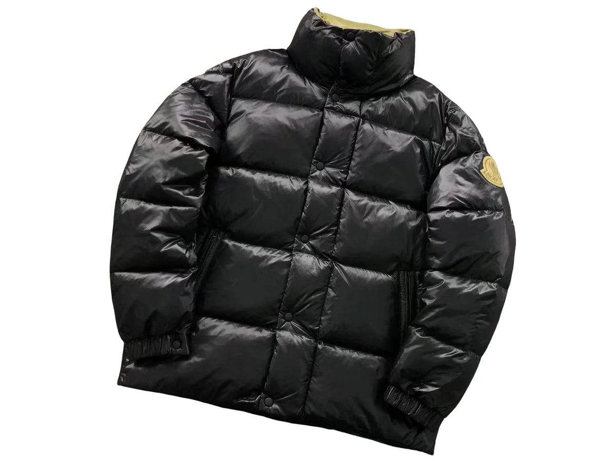 Moncler Sumido Down Jacket – Oversized Gold Badge Black Puffer