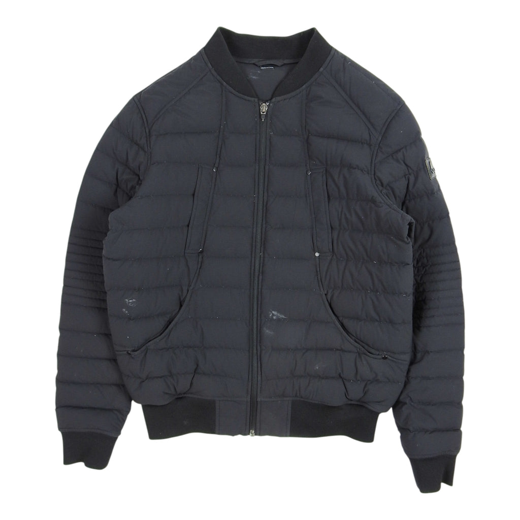 Moose Knuckles Down Bomber Jacket — Mixed Quilting, Curved Chest Pockets (Black)