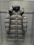 Moncler Long Matte Hooded Down Coat