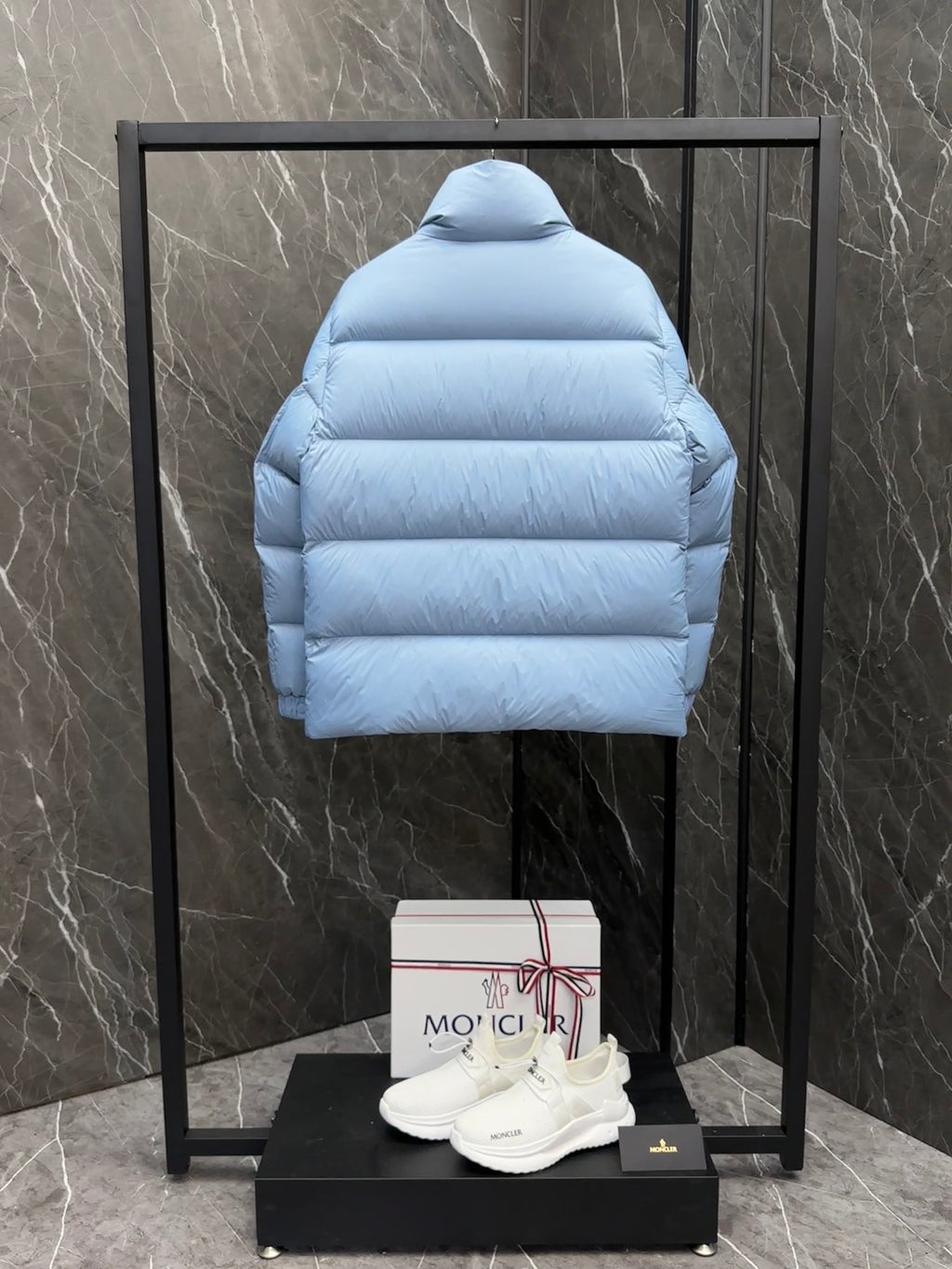 Moncler Oversized Badge Stand Collar Down Jacket