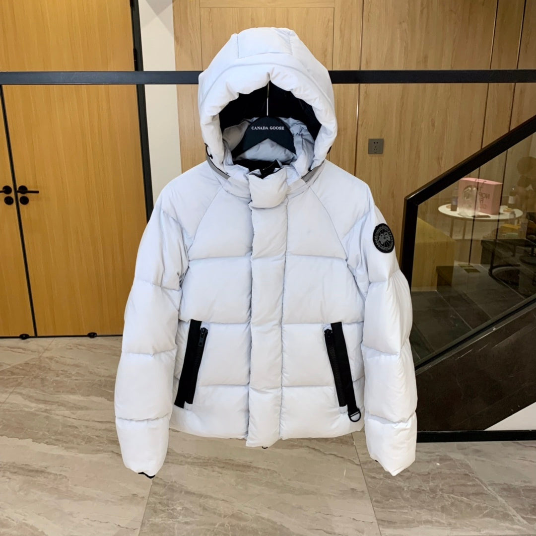 Canada Goose Oversized Hooded Down Jacket — White