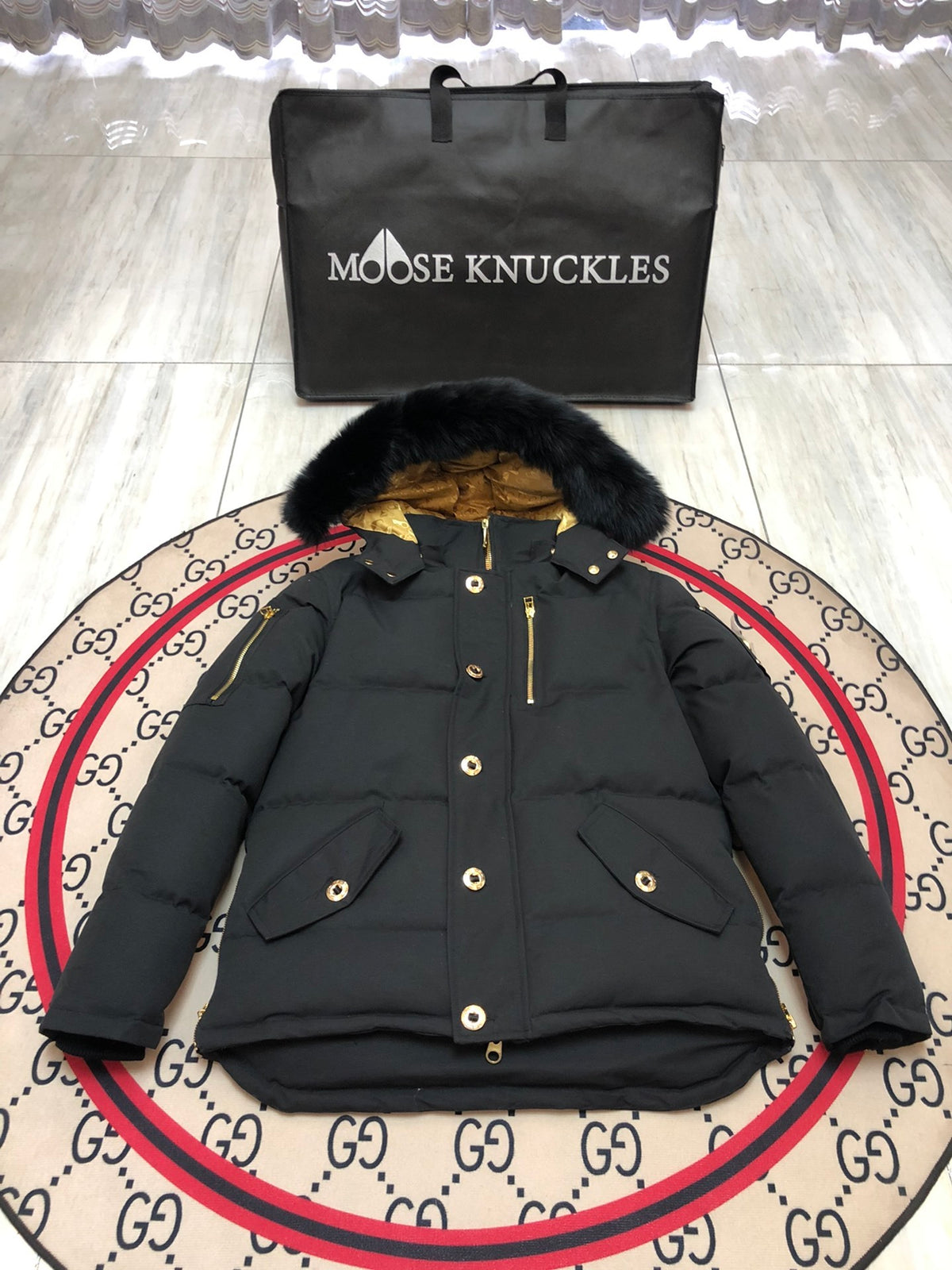 Moose Knuckles Down Jacket with Fur Hood — Men's