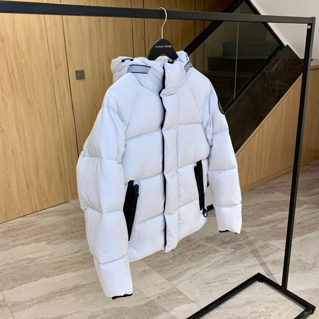 Canada Goose Oversized Hooded Down Jacket — White