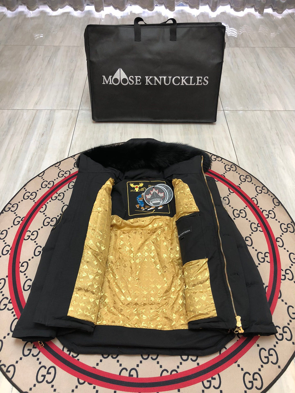 Moose Knuckles Down Jacket with Fur Hood — Men's