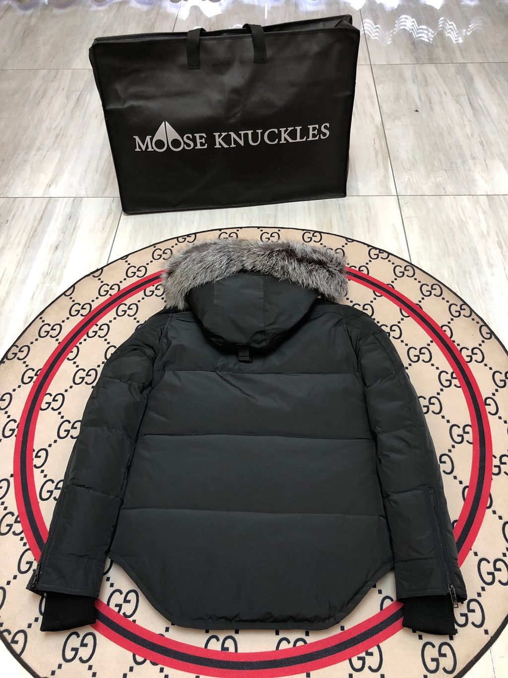 Moose Knuckles Women's Fur-Trim Bomber Down Jacket