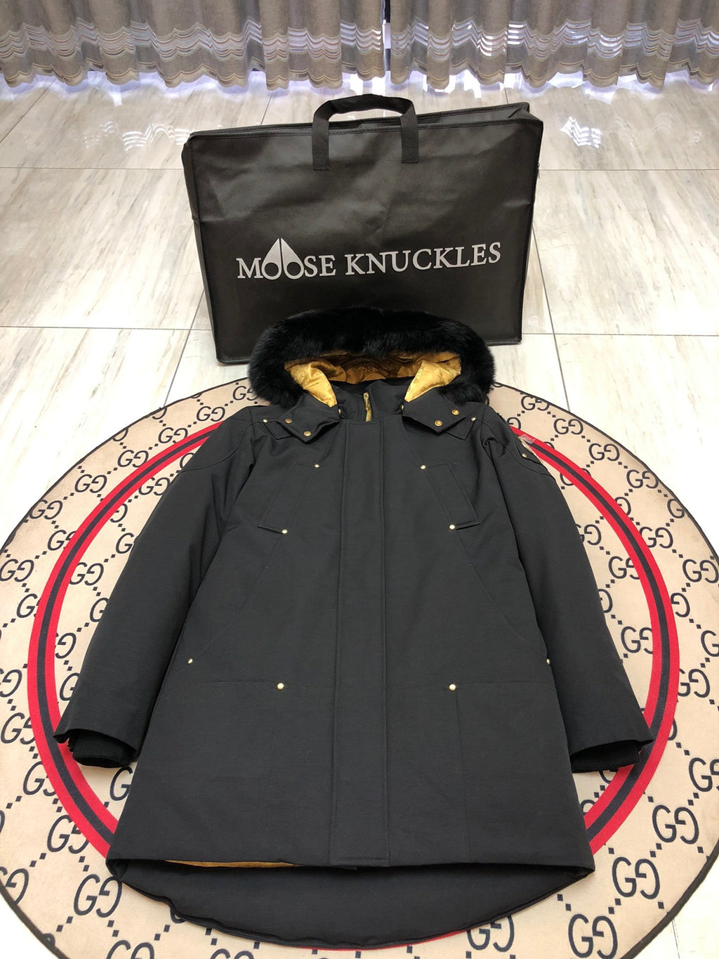 Moose Knuckles Long Parka with Fur Hood — Men's