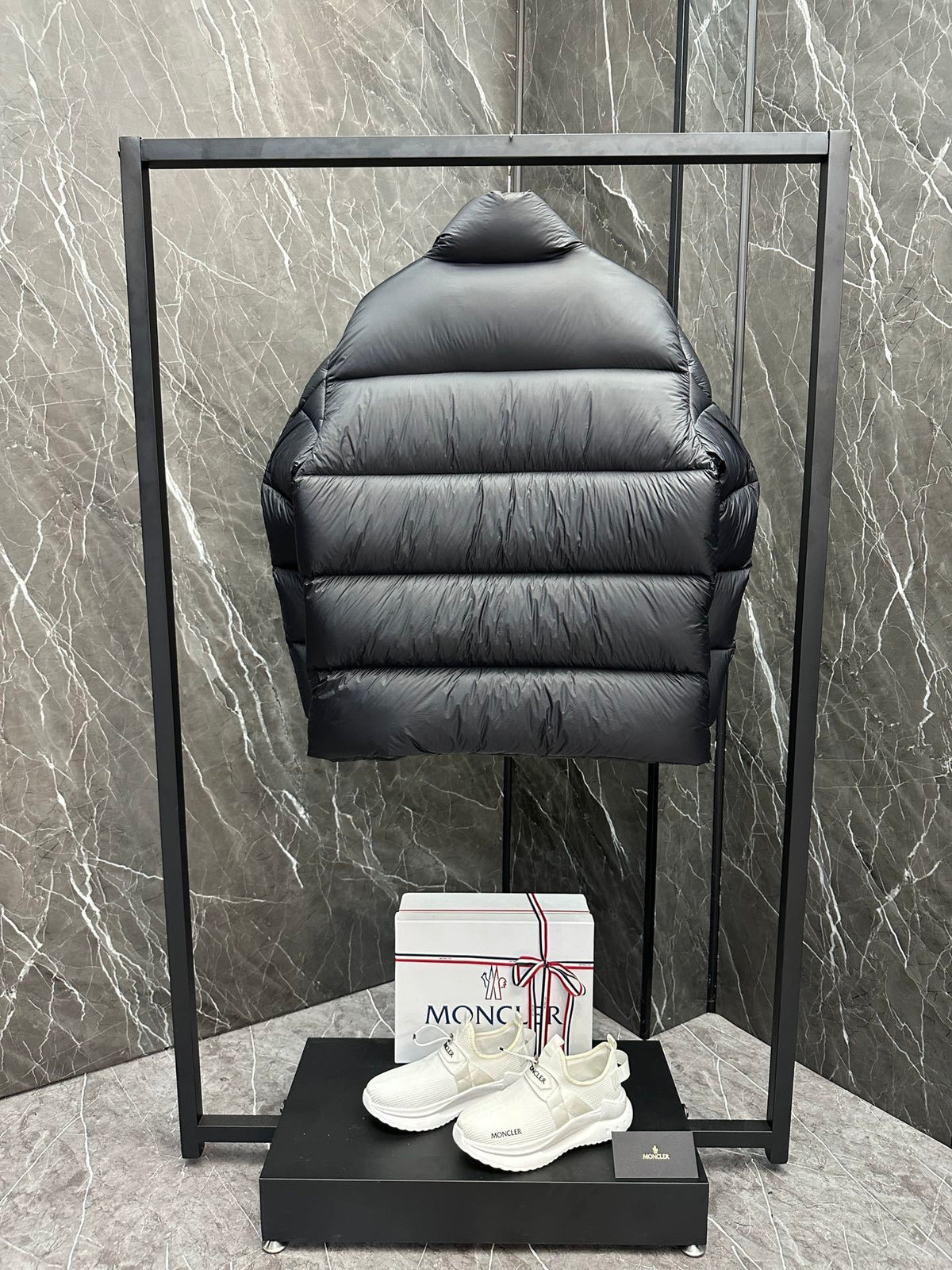 Moncler Oversized Badge Stand Collar Down Jacket