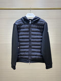 Moncler Sweater Sleeve Down Jacket – Knit-Hybrid Black Puffer