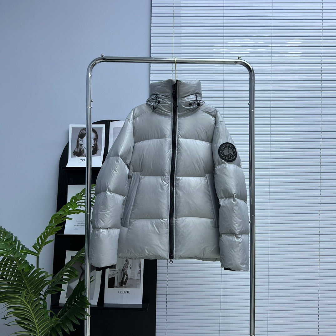 Canada Goose Crofton Hooded Down Jacket – Silver