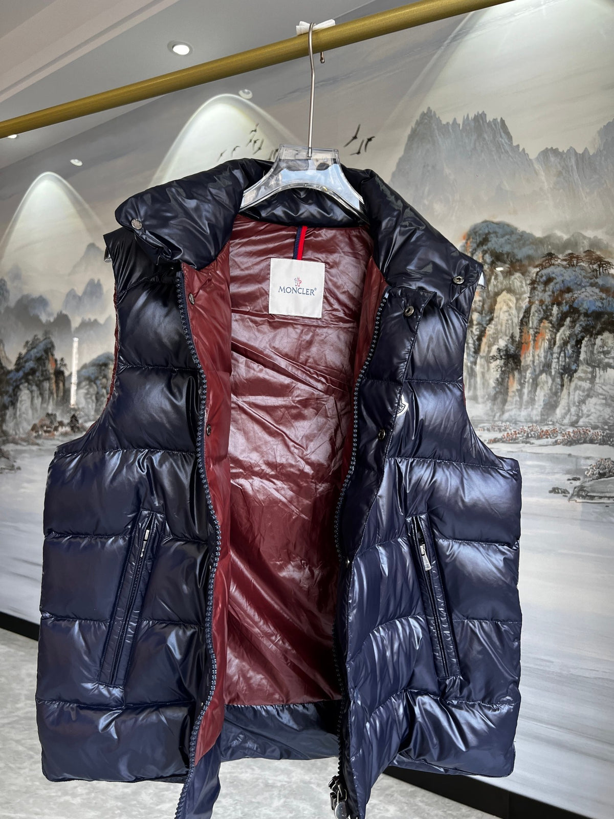 Moncler Snap-Button Stand Collar Down Vest