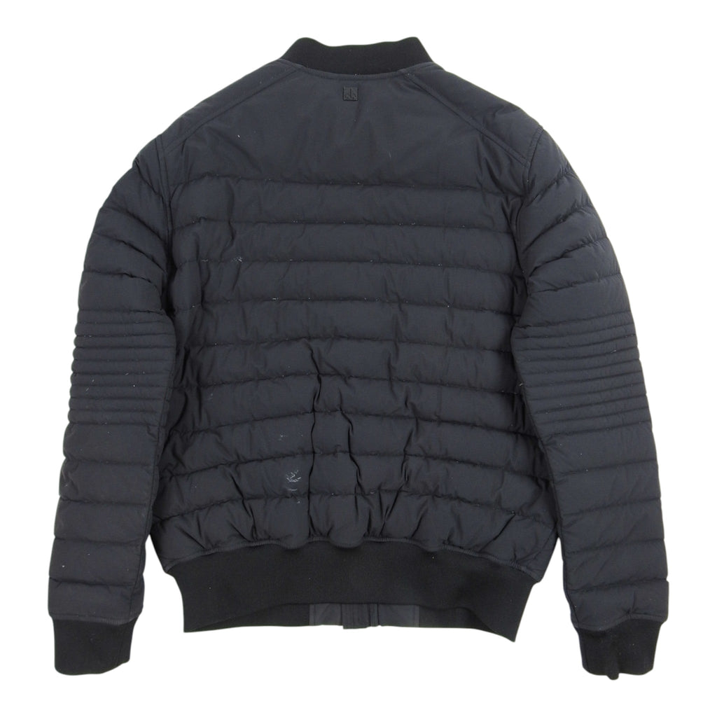 Moose Knuckles Down Bomber Jacket — Mixed Quilting, Curved Chest Pockets (Black)